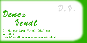 denes vendl business card